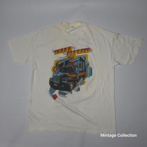 VINTAGE MILLER HIGH LIFE BEER SOUND EXPRESS TRUCK PROMO SINGLE STITCH SHIRT XL - Picture 2 of 9